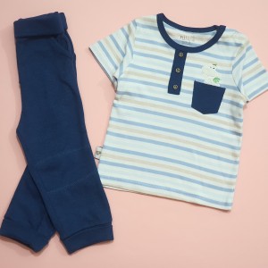 ست 2 تکه آستین کوتاه دراگون نیلی