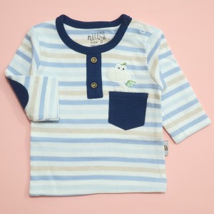 تیشرت آستین بلند طرح دراگون نیلی