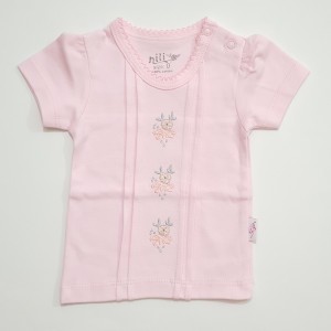 تیشرت آستین کوتاه طرح نورا نیلی