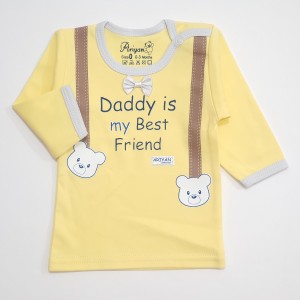 تی شرت آستین بلند خرس دوبندک زرد آرین