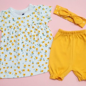 پیراهن و شلوارک گل زرد کانگورو