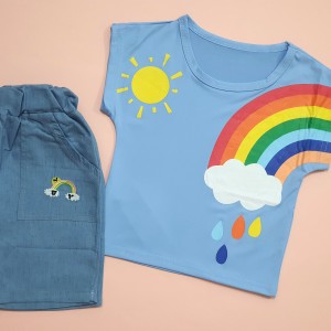 تیشرت و شلوارک رنگین کمان آبی