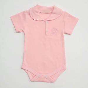 بادی آستین کوتاه  یقه ب ب صورتی بیبی وان