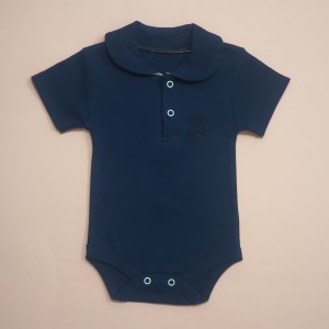 بادی آستین کوتاه  یقه ب ب سرمه ای بیبی وان