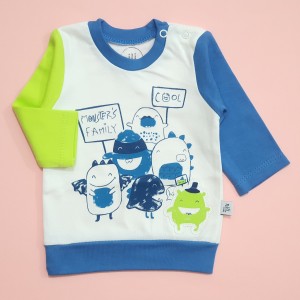 تی شرت آستین بلند هیولا نیلی