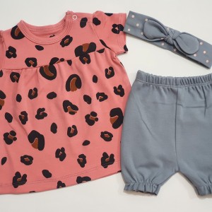 پیراهن و شلوارک پلنگی گلبهی کانگورو