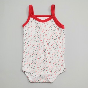 زیر دکمه ای رکابی گلدار قرمز تیکو