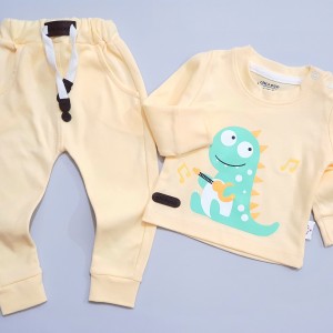 بلوز و شلوار دایناسور کرم چیاکو