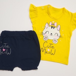 تیشرت و شلوارک گربه بیبی وان