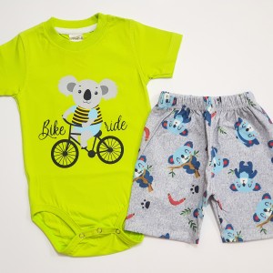 بادی  و شلوارک کوالا سبز آنیل