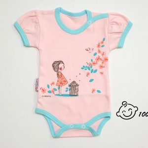 زیردکمه ای آستین کوتاه پرنده شاد لوپتو **مشکل دار