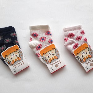 جوراب ساق کوتاه گل گلی پاپک