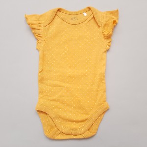 بادی آستین کوتاه خال خالی زرد