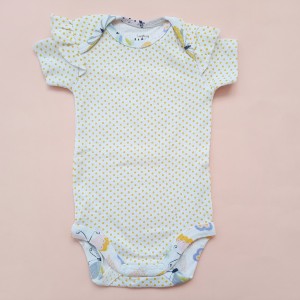 بادی آستین کوتاه خال خالی سفید