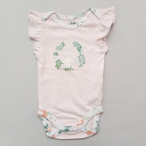 بادی آستین کوتاه خرگوش صورتی