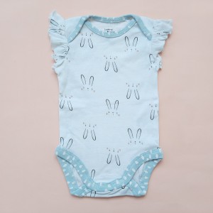 بادی آستین کوتاه تمام چاپ خرگوش آبی