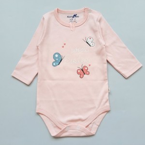 بادی آستین بلند گل و پروانه کانگورو *** مشکل دار