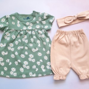 پیراهن و شلوارک شکوفه سبز کانگورو