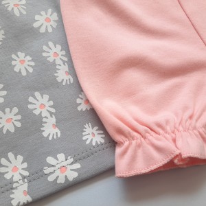 پیراهن و شلوارک شکوفه طوسی کانگورو