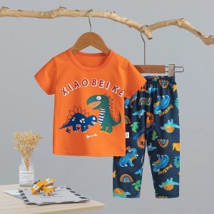 تیشرت شلوار دایناسور نارنجی