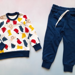 بلوز و شلوار حیوانات سرمه ای وچیون