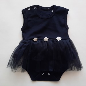 بادی رکابی دامن دار مشکی بیبی وان