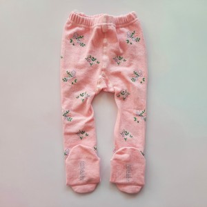 جوراب شلواری گل گلی صورتی ایپلیک