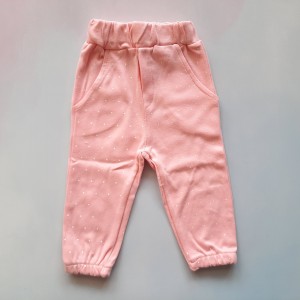 شلوار دم پا کش دار پنگوئن صورتی باربارا