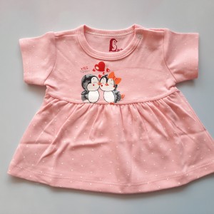 تیشرت آستین کوتاه پنگوئن صورتی باربارا