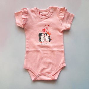 بادی آستین کوتاه پنگوئن صورتی باربارا