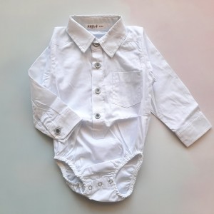 بادی یقه دار مجلسی سفید آنیل