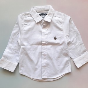 پیراهن آستین بلند پسرانه سفید طاها