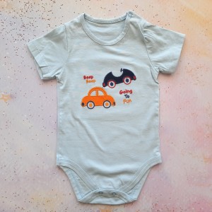 بادی آستین کوتاه گلدوزی ماشین  آبی وچیون