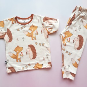 ست تیشرت شلوار راحتی روباه و جوجه تیغی SED