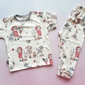 ست تیشرت شلوار راحتی شنل قرمزی SED