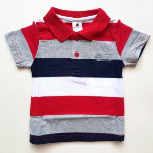 تیشرت آستین کوتاه یقه دار راه راه کد 1