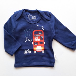 تیشرت آستین بلند یقه فرشته اتوبوس سرمه ای اسپیکو