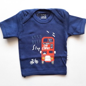 تیشرت آستین کوتاه یقه فرشته اتوبوس سرمه ای اسپیکو