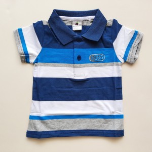 تیشرت آستین کوتاه یقه دار راه راه کد 4