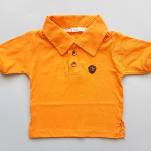 تیشرت آستین کوتاه یقه دار نارنجی آنیل