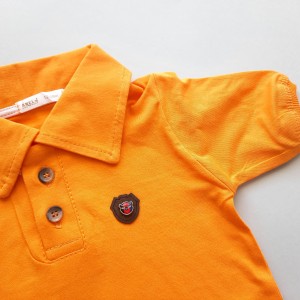 تیشرت آستین کوتاه یقه دار نارنجی آنیل