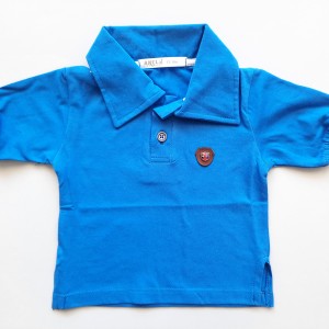 تیشرت آستین کوتاه یقه دار آبی آنیل