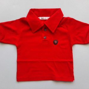 تیشرت آستین کوتاه یقه دار قرمز آنیل