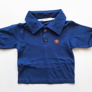 تیشرت آستین کوتاه یقه دار سرمه ای آنیل