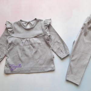 بلوز و شلوار کبریتی آبی خاکستری وچیون