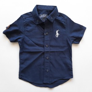 پیراهن پسرانه ساده سرمه ای طاها