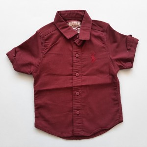 پیراهن پسرانه ساده زرشکی طاها