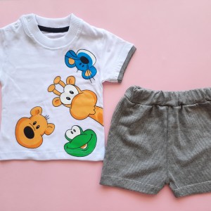 ست تیشرت شلوارک حیوانات بیبی وان