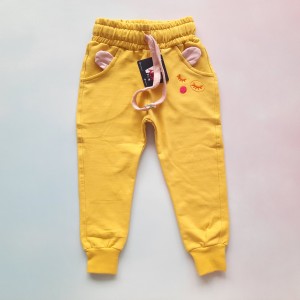 شلوار دورس گلدوزی زرد وچیون