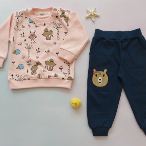 بلوز و شلوار موش صورتی آنیل